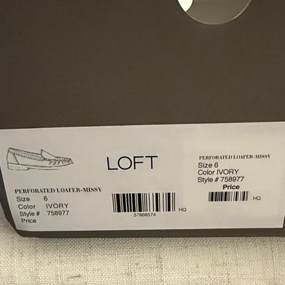 LOFT Ivory Perforated Loafers